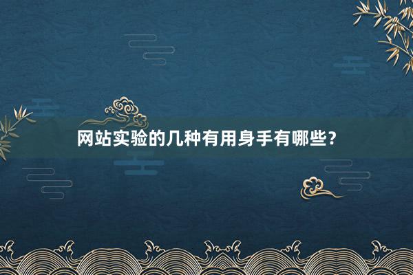 网站实验的几种有用身手有哪些？